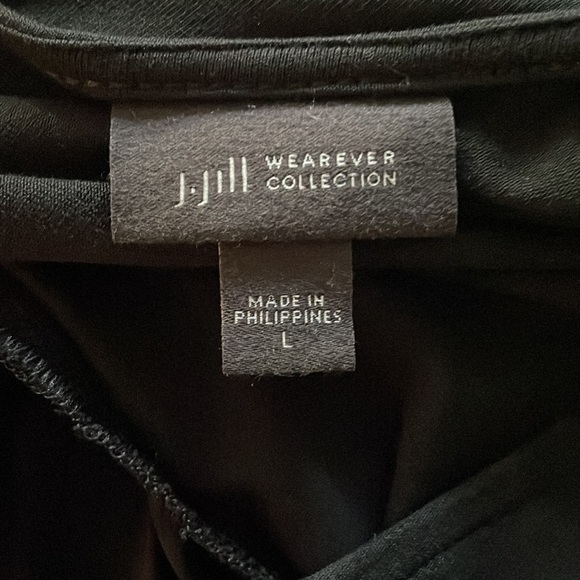 J.Jill Wearever Pleated-Sleeve Top Black L - Picture 6 of 10